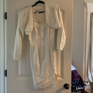 Formal white dress with cover